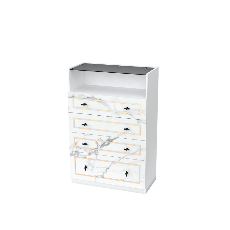 ตู้ลิ้นชัก 4 ลิ้นชัก WISDOM DESIGN FURNITURE รุ่น GDW-801 80 ซม. สีขาว/ซอฟท์มาร์เบิ้ล